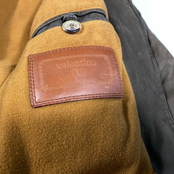Vintage Valentino Pelle Brown Nubuck Leather Long Coat coat men's size Large - Picture 7 of 11